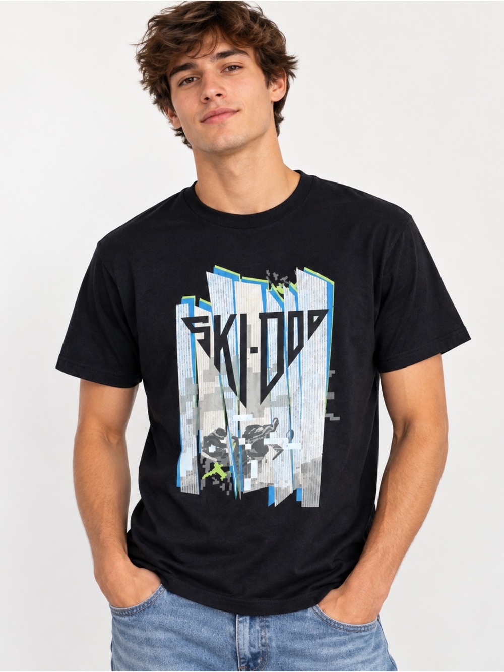 BRP Ski-doo T-shirt SIze Small Graphic Spellout Short Sleeve black